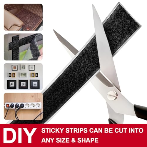 1 Inch x 33 Feet Hook and Loop Tape, Nylon Heavy Duty Hook and Loop Tape Strips, Excellent Grip, Non-Adhesive, Interlocking Tape,for Sewing, Crafting,DIY,Wall Adhesive Strips - size: 1 inch x 33 feet Black
