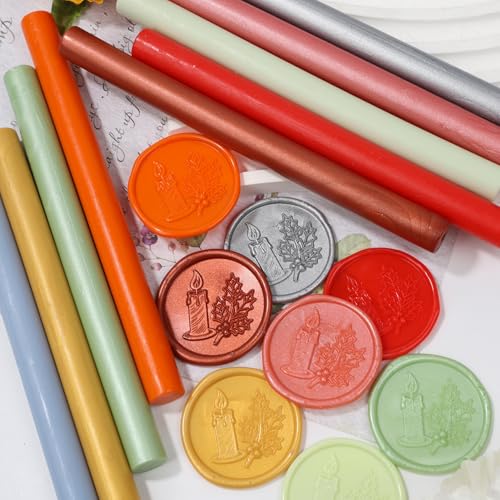 12 Pcs Glue Gun Wax Seal Sticks for Wax Stamp, Vintage Vanilla Green Sealing Sticks Set Suit to 0.43'' Glue Gun Great for Wedding Invitation, Cards, Envelopes, Christmas Ideas (Sage Green) - color: Sage Green