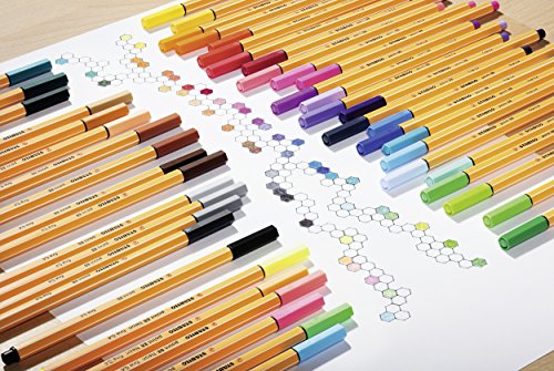 STABILO fineliner point 88 - color: Red, Blue, Black, size: 1 Count (Pack of 1)