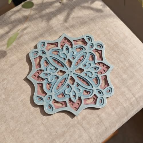 Lace Layered Frame Dies Cuts for Card Making, Irregular Pattern Cutting Dies, Metal Die Cutting Mold, Scrapbooking Dies, DIY Etched Embossing Stencil for Craft - color: Silver-4layers