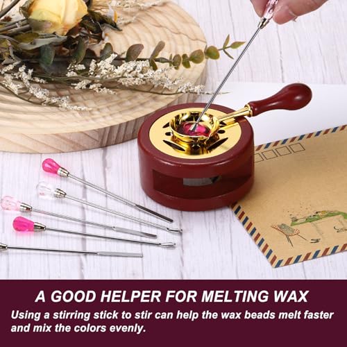 PATIKIL Wax Stamp Seal Kit, Wax Seal Kit Include Sealing Warmer, Melting Spoon, Candle, Flat Stick, Retro Melt Stove Pot Furnace Tool for Envelope Letter Mailing Crafts DIY, Light Purple - color: Light Purple