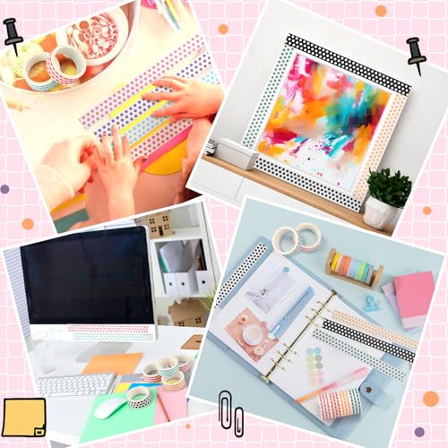 24 Rolls Polka Dot Washi Tapes for Back to School Gifts Crafts - size: 0.6 Inch, style: Polka Dot