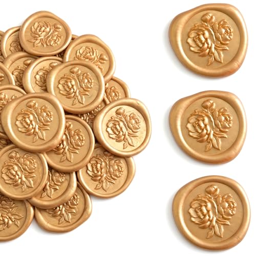 50 PCs Gold Wax Seal Stickers, 3D Self-Adhesive Classic Gold Stickers - color: Classic Gold