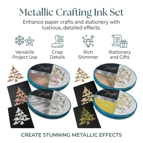 Metallic Pigment Ink Pad, Silver Shiny Ink for Rubber Stamping,Card Making,Scrapbooking & DIY Craft Projects,Silver Pigment Stamp Ink Pads - color: Silver