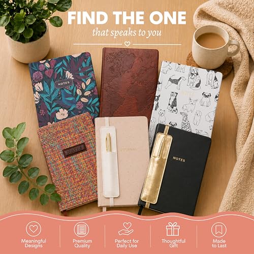 WORLD TRAVELER Eccolo A5 Lined Journal 256 Ivory Pages Lay Flat 6x8 - color: Peach Blockprint