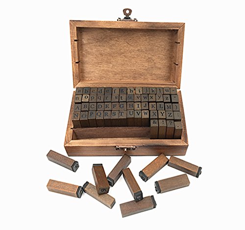 Alphabet Stamps Set,Vintage Wooden Rubber Letter Number and Symbol Diary Stamp Kit for Children DIY Scrapbooking Planner Card Making(70pcs) - color: Alphabet，number and Symbol(70pcs)