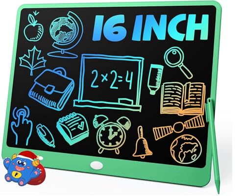 TEKFUN 16" LCD Writing Tablet for Kids Learning, Large Writing Pad for Homework, Practice & Homeschool, Calm Screen-Free Note Board for Focus, Study & Daily Use (Green) - color: Green, size: 16 Inch