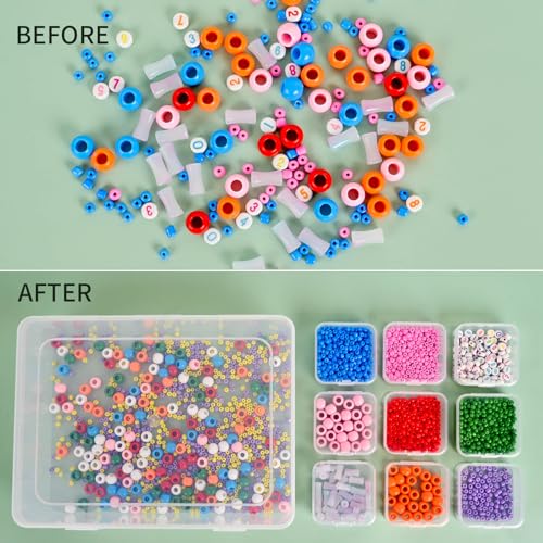 Bead Organizer Box, 84Pcs Small Clear Plastic Storage Containers, 3 Large Craft Organizer Boxes, 3 Sheets Label, Mini Parts Storage Solution for Beading Jewelry Making Diamond Arts Screws Seeds - size: 3 Pack - 84 Pcs (2.16" x 2.16" x 0.78")