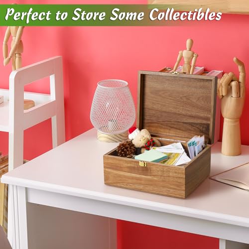 DRASTAR Wooden Keepsake Box, Large Acacia Storage Memory Box with a Hinged Lid for Crafts and Photo Storage - color: Acacia, size: Large(With Lock)