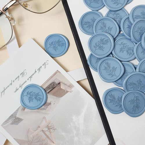 Pollize 50Pcs Wax Seal Stickers, Wedding Invitation Envelope Stickers - color: Blue