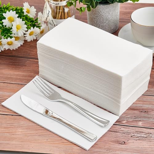 100PACK Disposable Hand Towels for Bathroom, Soft and Absorbent Paper Guest Towels Disposable Decorative Bathroom Hand Napkins for Kitchen, Parties, Weddings, Dinners - style: 100Pack