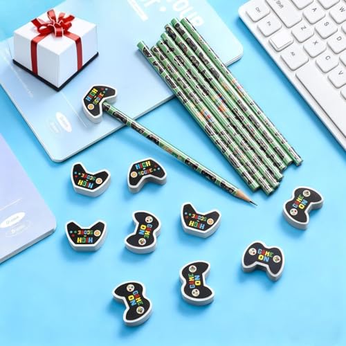 32 Pcs Video Game Pencil Bulk with Eraser - color: MulticolorGreen, style: Video Game
