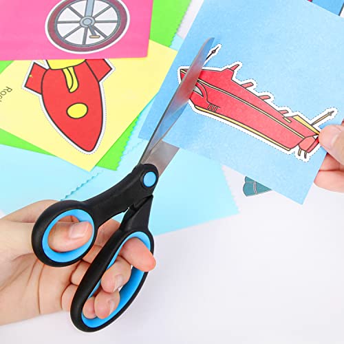 Left Handed Scissors for Adults, 8 Inch Lefty Scissors Bluk for big Kids Student, All Purpose Sharp Blades Shears Set(3 pcs), Great for Craft, Office, Sewing Fabric, Arts, School and Home, Black/Blue - color: Black&blue(3-pack)