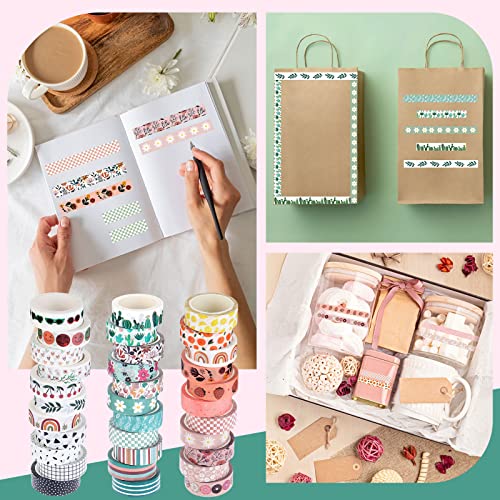 TaoBary 33 Rolls Washi Tape Set, 15mm Holiday Seasonal,Bohemia Style - style: Bohemia Style