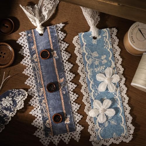 PET Washi Tape Stickers for Journaling Supplies,Denim Journal Tape Stickers | 6Rolls Decorative Denim Themed Journal Tape Stickers for Scrapbooking,Journaling, Junk Journal Supplies,Planner,Letters - color: Denim