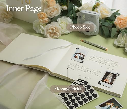 Wedding Photo Guest Book (Eggshell White) - 11.5x8.5" Reception Memory Book - color: Eggshell