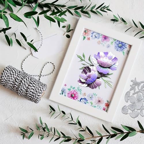 Flowers Metal Cutting Die for Scrapbooking - Cut Stencils for DIY Scrapbook Photo Album Decorative Paper Card, Card Making Supplies, Stencils & Crafting Die Cut (Peony 4.8 x 3.7 in) - color: Peony 4.8 x 3.7 in