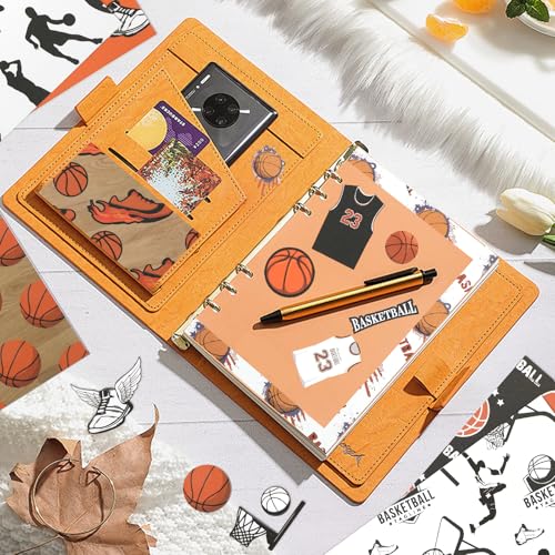 24 Sheets Basketball Pattern Scrapbook Paper, 11.8x11.8 Inch Double-Sided Print Basketball Patterned Decorative Craft Paper, Scrapbook Specialty Papers for Card Making Photo Album Decor - color: WW027YDLQGL