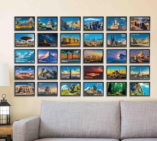 70 Illustrated Around the World Travel Landmark Postcards