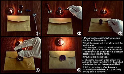 Mceal Wax Seal Stamp, Large Seal 1 1/5"(30mm) Dia, Silver Brass Head with Wooden Handle, Regal Letter A to Z Series (Letter O) - color: O