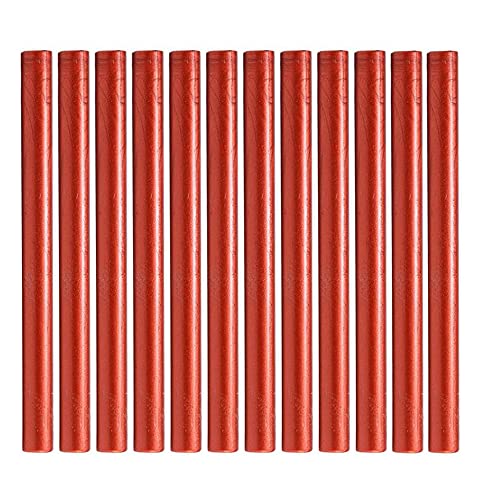 12PCS Red Gold Sealing Wax Sticks for Wax Seal Stamp, YOSENLING Seal Wax Sticks for Glue Gun,Great for Wedding Invitations, Wine Packages,Cards Envelopes, Gift Wrapping (Red Gold) - color: Red Gold