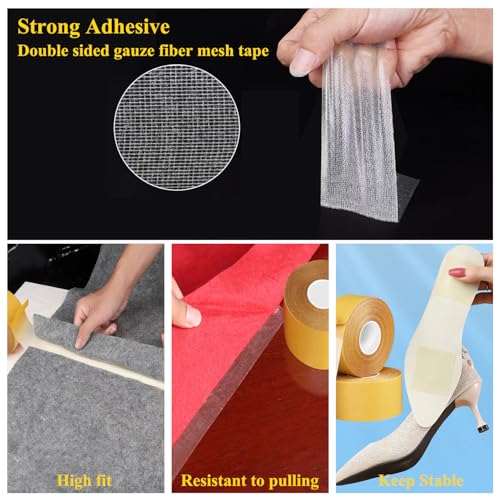 KAIYUER 3.2in x 66FT,Strong Adhesive Double Sided Tape Heavy Duty | Super Sticky Mesh Mounting Tape, Removable & Residue-Free Adhesive for Rug Fixed, Mats and Wall Hanging - size: 3.2"x66FT