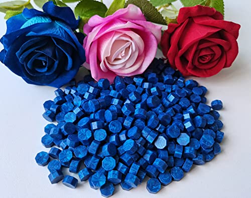 400 Pieces Sealing Wax Beads for Stamp, PORXFLY Wax Seal Beads Great for Wedding Invitations, Wine Packages,Cards Envelopes, Gift Wrapping (Sapphire Blue) - color: Sapphire Blue