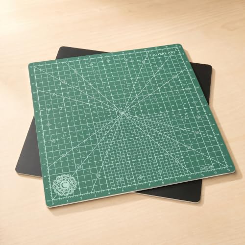 Calibre Art Rotating Self Healing Cutting Mat 18x18 (17" Grid), Quilting | Perfect for Quilting & Art Projects. Smooth, Non-detachable Rotation, Warp-Proof & Odorless, EN 71-3 Certified.