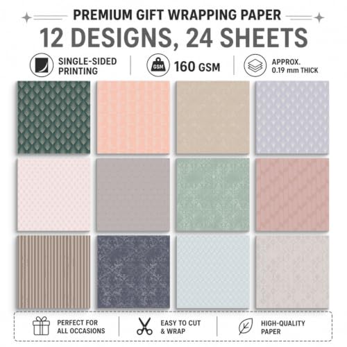 6in Boho Scrapbook Paper Pad Retro Patterned Double-Sided Journal Supplies - color: Wedding Color Tone