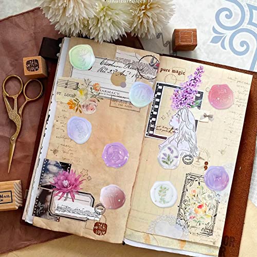 SHANGRLA 72 PCS Premade Floral Wax Seal Stickers, Wedding Envelope Seals - style: Floral