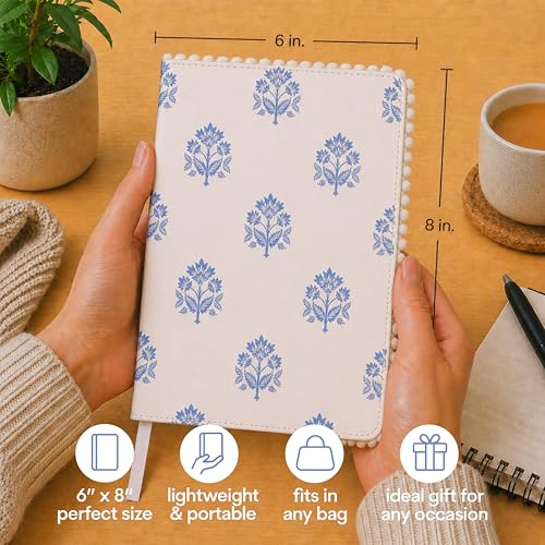 WORLD TRAVELER Eccolo A5 Lined Journal 256 Ivory Pages Lay Flat 6x8 - color: Sky Medallion
