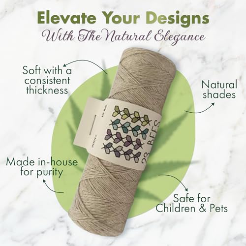 100% Organic Hemp Cord, Twine, String for Jewelry, Beading, Macrame, Crafts, 23 Bees (10 lb.) Natural - size: 300ft x 10 lb.