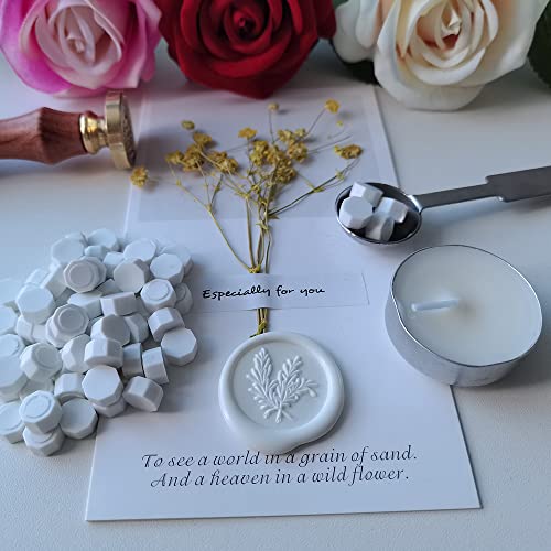 400 Pieces Sealing Wax Beads for Seal Stamp, PORXFLY Wax Seal Beads Great for Wedding Invitations, Wine Packages,Cards Envelopes, Gift Wrapping (White) - color: White