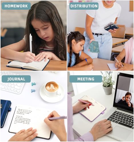 3 Pack Pocket Notebooks (3.7x" 5.7") A6 Small Notebook 100 GSM Thick Paper | Journaling Notebooks For Note Taking Journals For Writing Mini Note Pads With Pen Holder Thick Paper(3 Aegean Blue) - color: 3 Aegean Blue