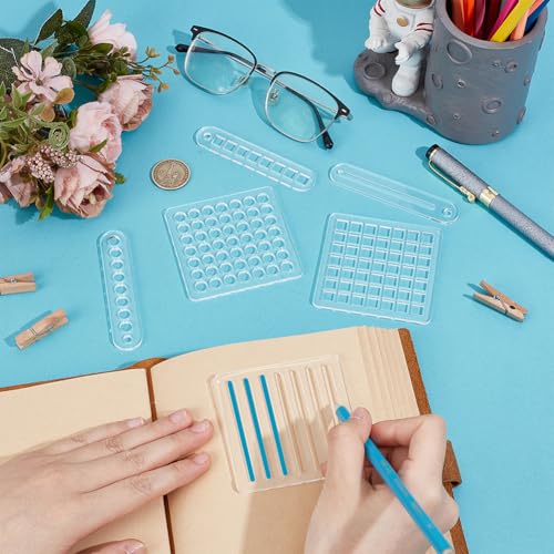 BENECREAT 6 Styles Bullet Journaling Stencils, Reusable Acrylic Template, Mini Calendar Square, Stencil Set for Dotted Journals, Planner Accessories, Scrapbooking, Habit Tracker (Pack of 2) - size: 4.25 inches x 2.91 inches (Pack of 2)