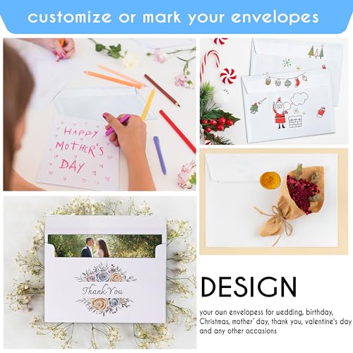 70 Packs A4 White Envelopes, 4 1/4 x 6 1/6 Size for Invitations, 120gsm White 4x6 Envelopes Self Seal for Weddings, Baby Shower, Photos, Postcards, Greeting Cards, Mailing - color: White, size: A4 4.25x6.25
