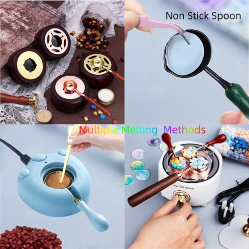 Initial Alphabet Wax Seal Stamp Set, Retro Letter P Sealing Stamp with 150Pcs Sealing Wax Beads in 5 Color, Melt Non Stick Spoon Pen Kit for Wedding and Christmas (P) - style: P