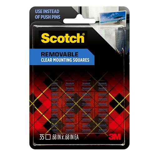 Scotch Removable Double-Sided Mounting Squares, 35 Squares per Pack - size: 0.68"