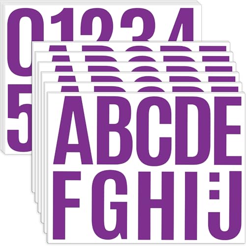 24Sheets Letter Stickers Bulletin Board Letters 4 Inch Alphabet(Purple) - color: Purple