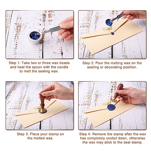 Yoption 300 Pcs Metallic Blue Sealing Wax Beads Kit for Wax Seal Stamp - color: Bright Blue