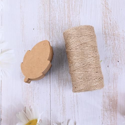 MAFELOE Kraft Paper Craft Leaf-Shape Tags, 100 Pieces