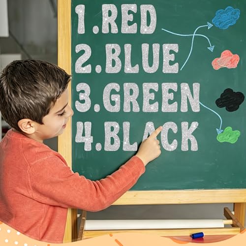 Bulletin Board Letters 129 PCS Glitter Letter Stickers Large 4 Inch, Silver - color: Silver, size: 4 Inch