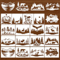 Large Forest Stencils for Walls Reusable Painting Templates for Crafts Wood - style: Mountain animals
