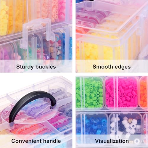 Stackable Bead Organizer 4 Tier with 120pcs Small Boxes Storage Container - size: 4-Tier 120pcs 2in Boxes