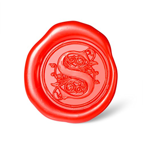 Mceal Wax Seal Stamp, Large Seal 1 1/5"(30mm) Dia, Silver Brass Head with Wooden Handle, Regal Letter A to Z Series (Letter S) - color: S