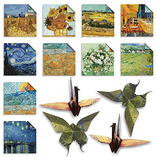 Origami Paper 6x6" Double Sided 50 Sheets 10 Colors Origami Kit,Craft Paper - color: 50sheets-van gogh