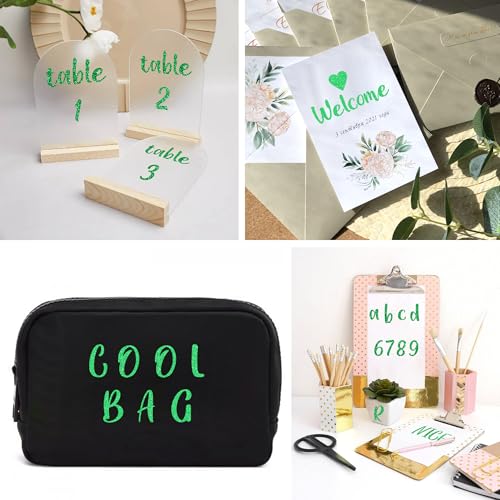 1245Pcs Gold Letter Stickers 15 Sheets Alphabet Stickers 1inch(Green) - color: Green