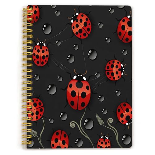 A5 Cute Ladybug Journal Notebook Lined Spiral Bound Notes - color: Ladybug