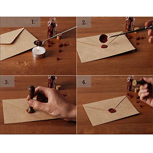 Yoption 5Pcs Dark Golden Sealing Wax Sticks with Wicks for Wax Seal Stamp | Embossed Pattern Wax Sticks for Wedding Invitation, Christmas Card, Envelope, Snail Mail, Wine Package, Gift Wrapping - color: Dark Golden