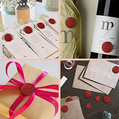 50Pcs Red Letter A Adhesive Wax Seal Stickers, Hand-Made, No Need Seal Stamp, Tear and Use Wax Stickers for Wedding Invitations, Envelopes, Christmas Gift - color: Red, size: A